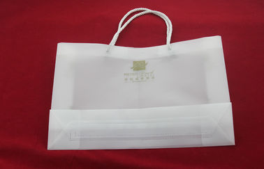 reusable Biodegradable Plastic Bags , PVC frost logo customized white shopping bag
