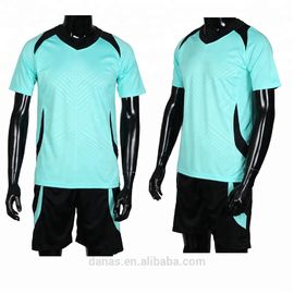 Sublimation wholesale custom light blue soccer jersey shirt and short thai quality