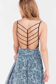 women chiffon spaghetti strap maxi dress with back tie net