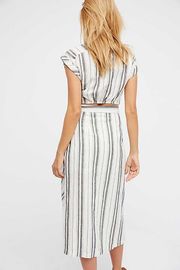 2018 Summer Clothing Deep V Neck With Split Striped Boho Dress For Women