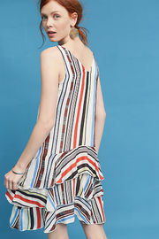 2018 Elegant striped v-neck ruffle casual women summer dresses