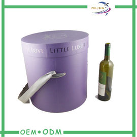 Printed Big Wine Packaging Boxes Packaging With Ribbon Handle
