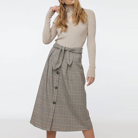 Alta gonna di plaid del Midi del tartan di Waisted per le donne
